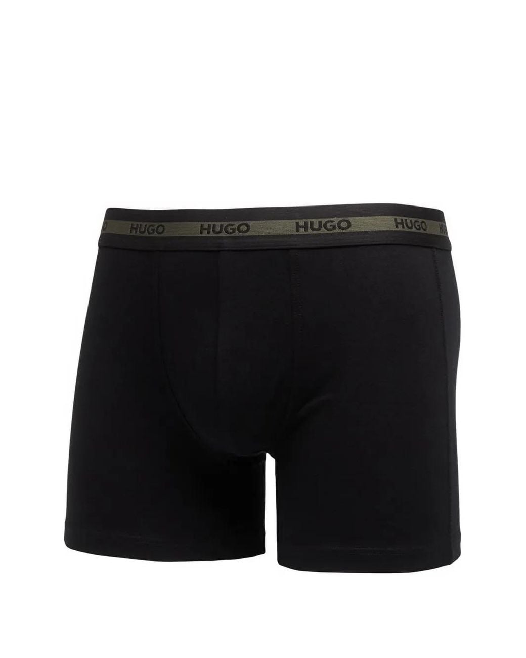 HUGO Green Logo-Waistband Boxer Briefs (Set Of Three) for men