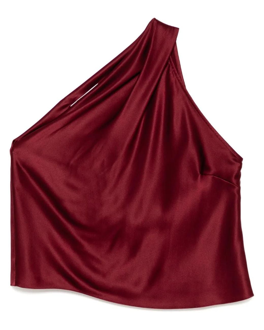 Michelle Mason Red Asymmetrical Halter Neck Top