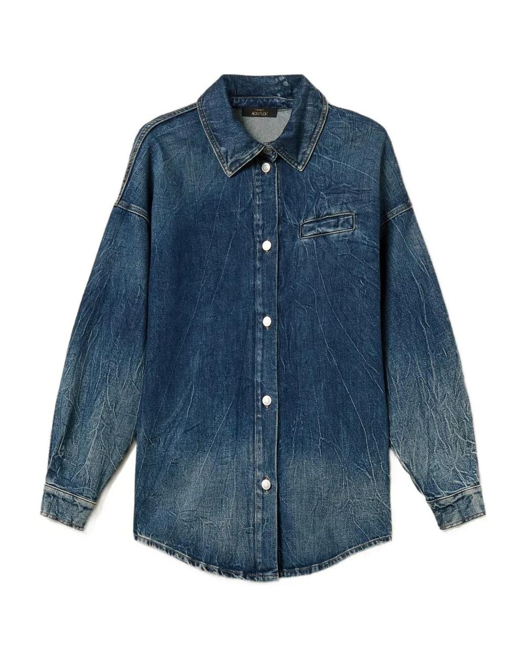 Twinset Blue Long-Sleeve Denim Shirt
