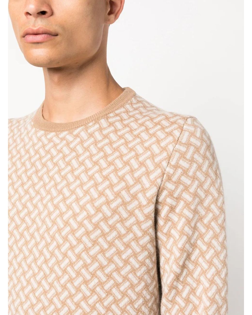 Drumohr Natural Biscottino Crew-Neck Cashmere Jumper for men
