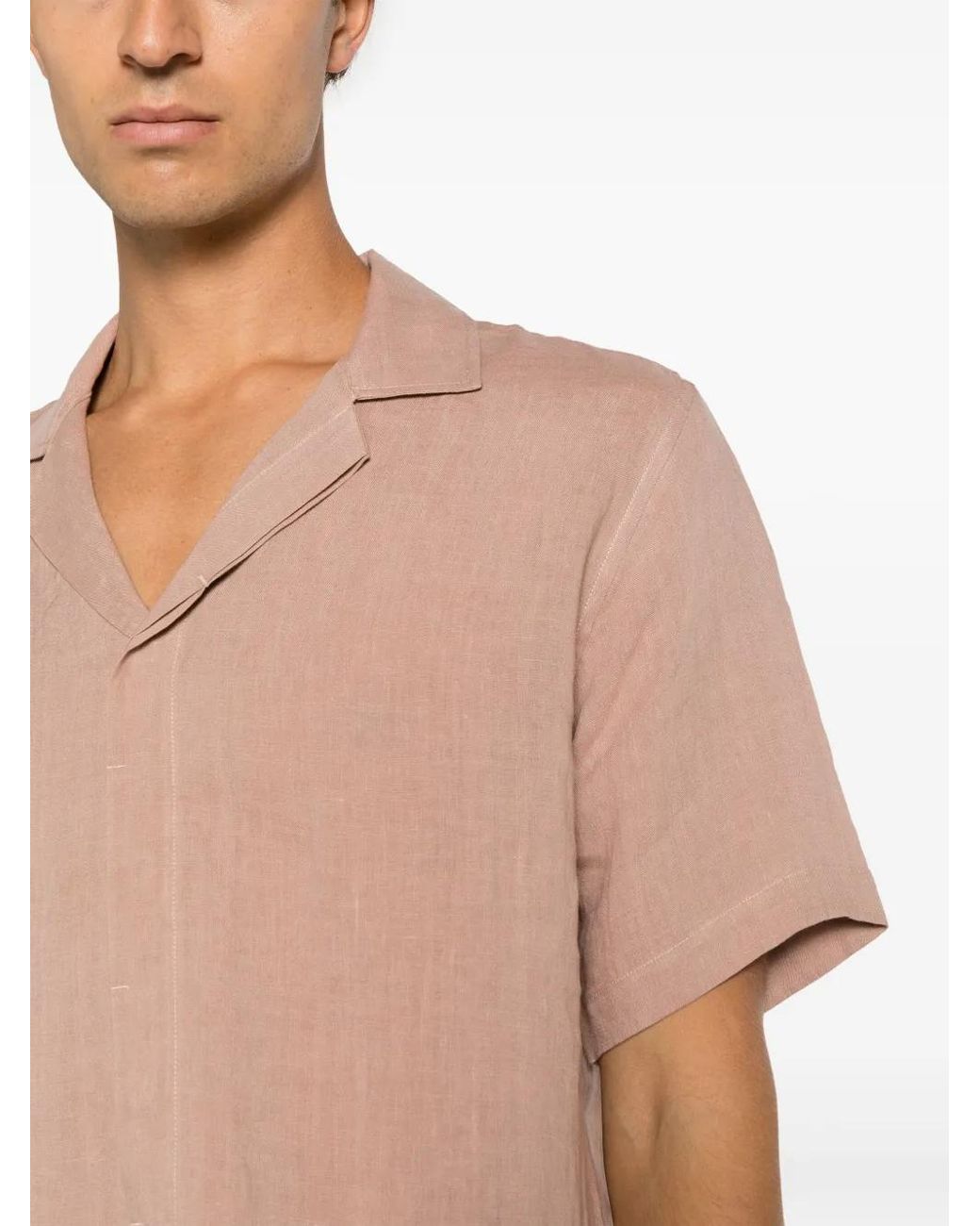 Orlebar Brown Pink Maitan Linen Shirt for men