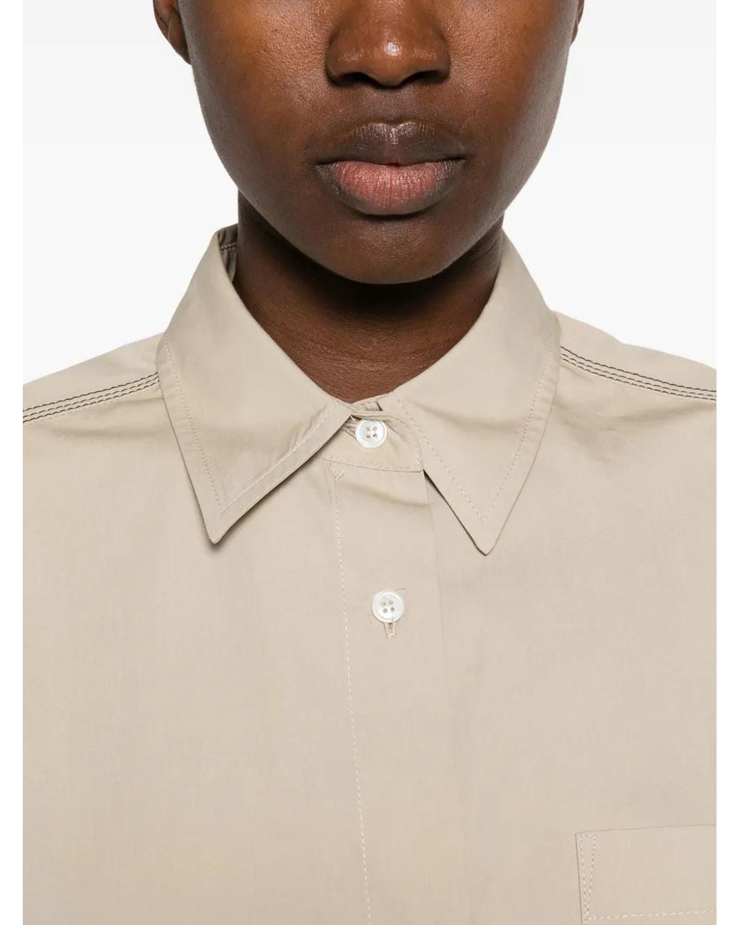 Marni Natural Button-Fastening Chest-Pocket Shirt