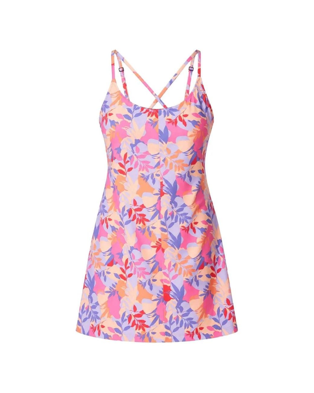 Columbia Pink Pleasant Creek Floral-Print Scoop-Neck Mini Dress