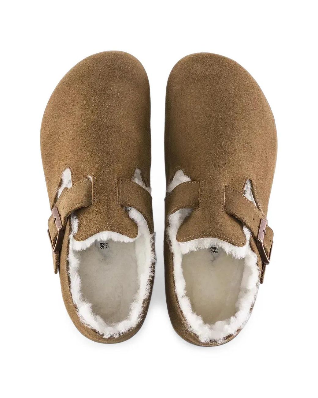 Birkenstock Brown London Buckle-Fastening Shearling Shoes