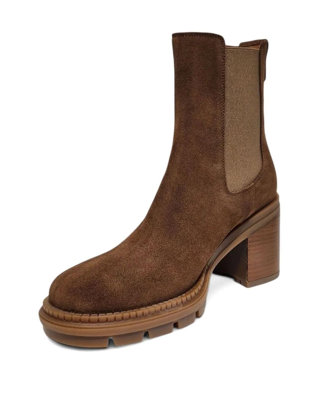 Casadei Brown 80Mm Suede Chelsea Boots