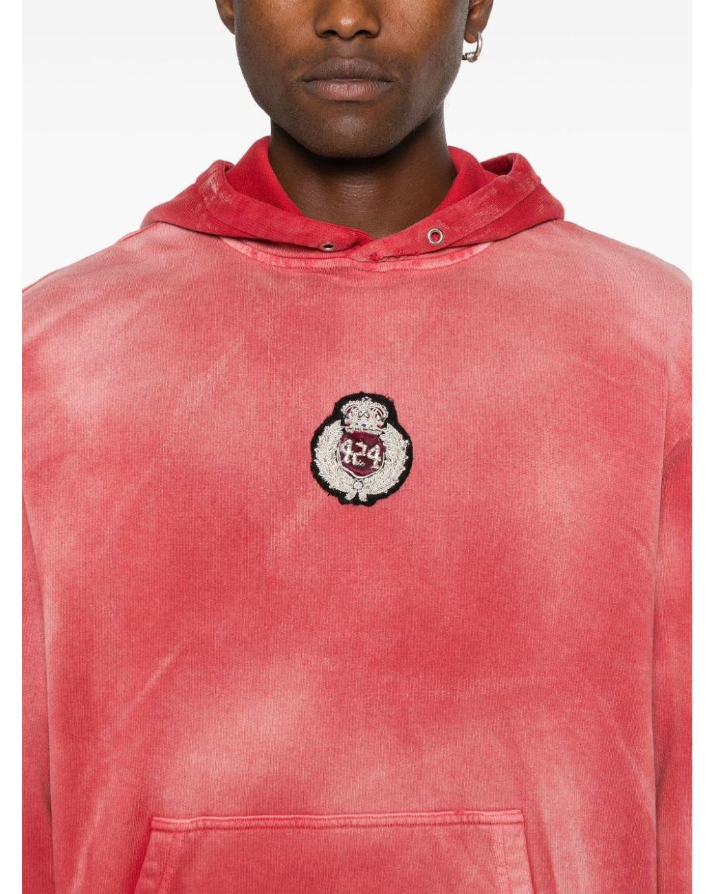 424 College Cotton Hoodie in Pink for Men Lyst UK