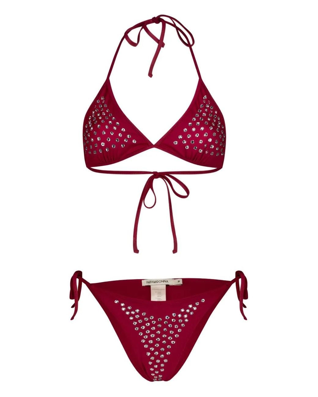Paramidonna Red Livia Swarovsky Crystal-Embellished Bikini