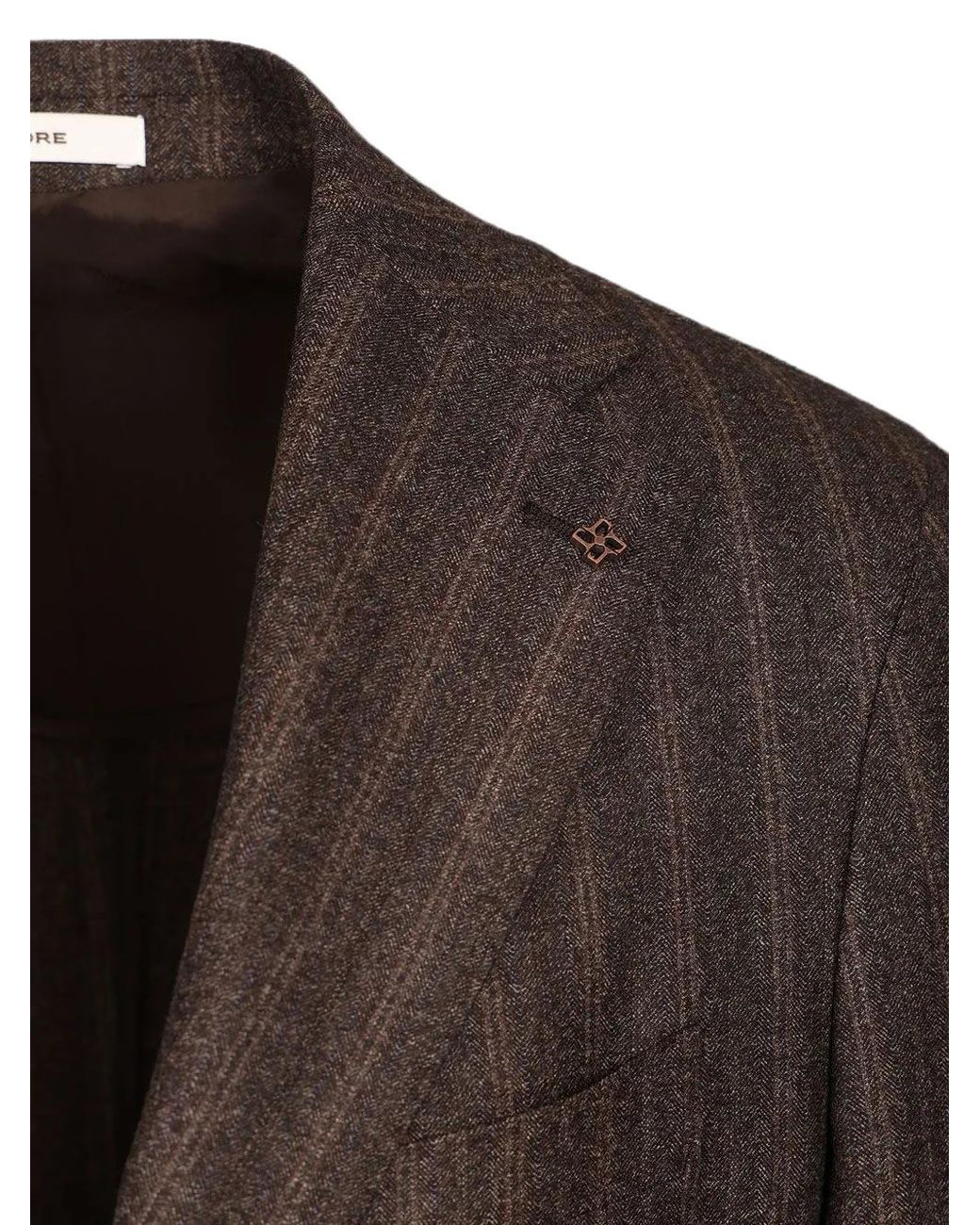 Tagliatore Brown Vesuvio Pinstripe Suit for men