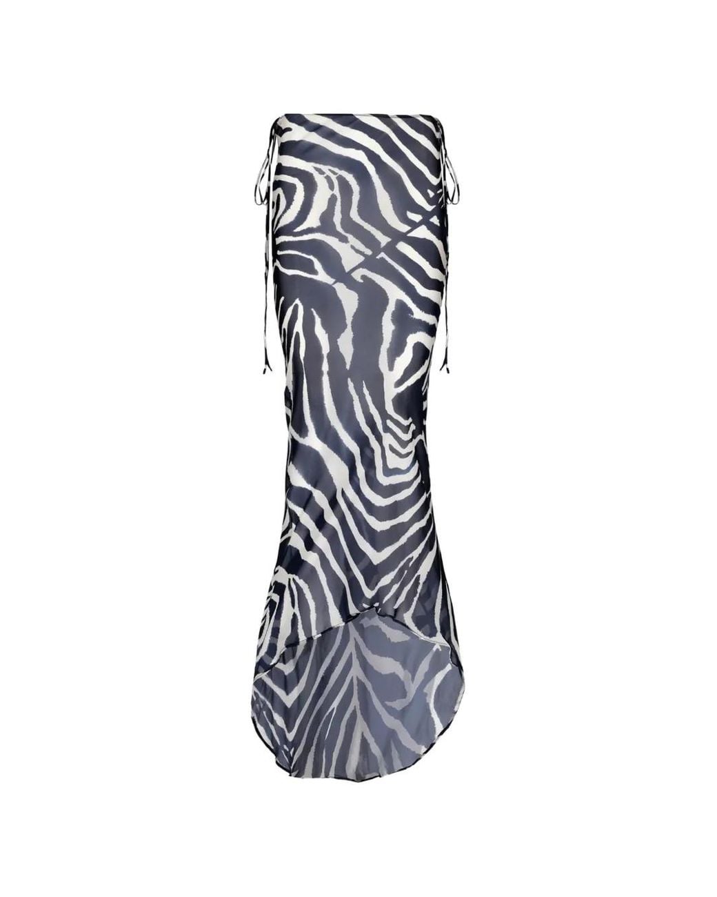 Reina Olga Blue Sirenusa Zebra-Print Skirt