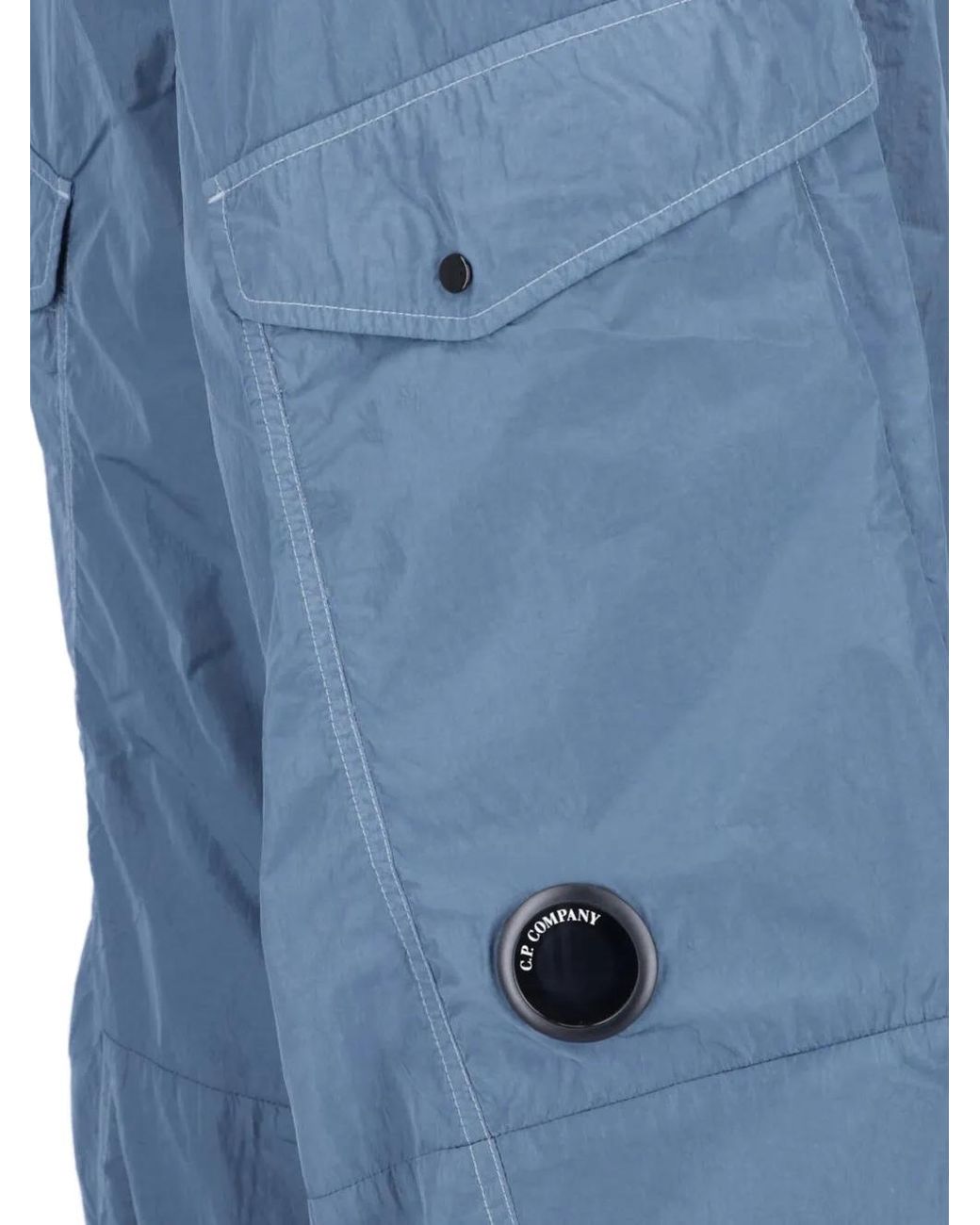 C P Company Blue Chrome-R Lens-Detail Cargo Pants for men
