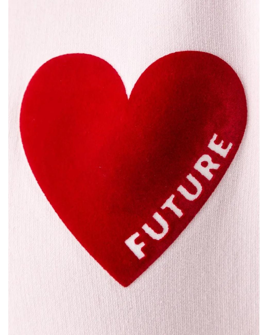 From Future White Heart-Patch Hoodie