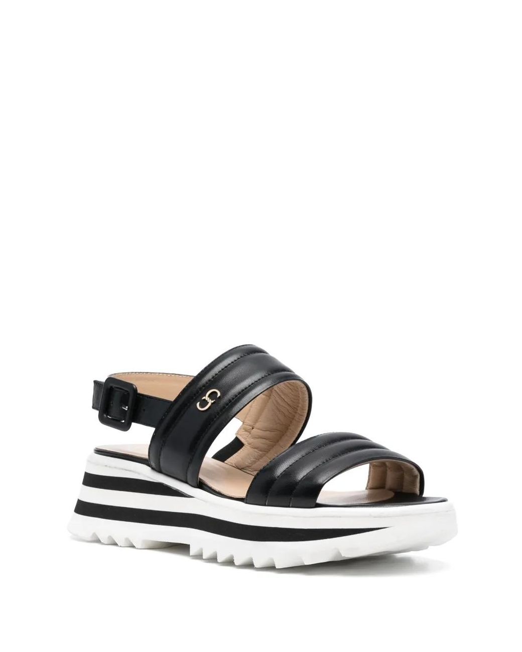 Casadei Black Wedge Sandals