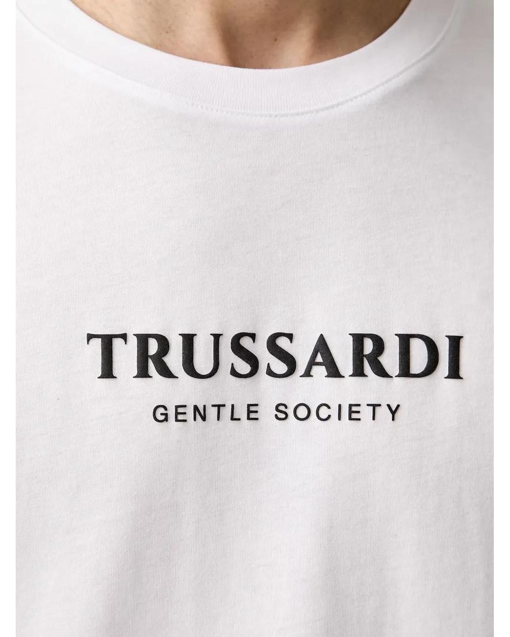 Trussardi White Logo-Print T-Shirt for men