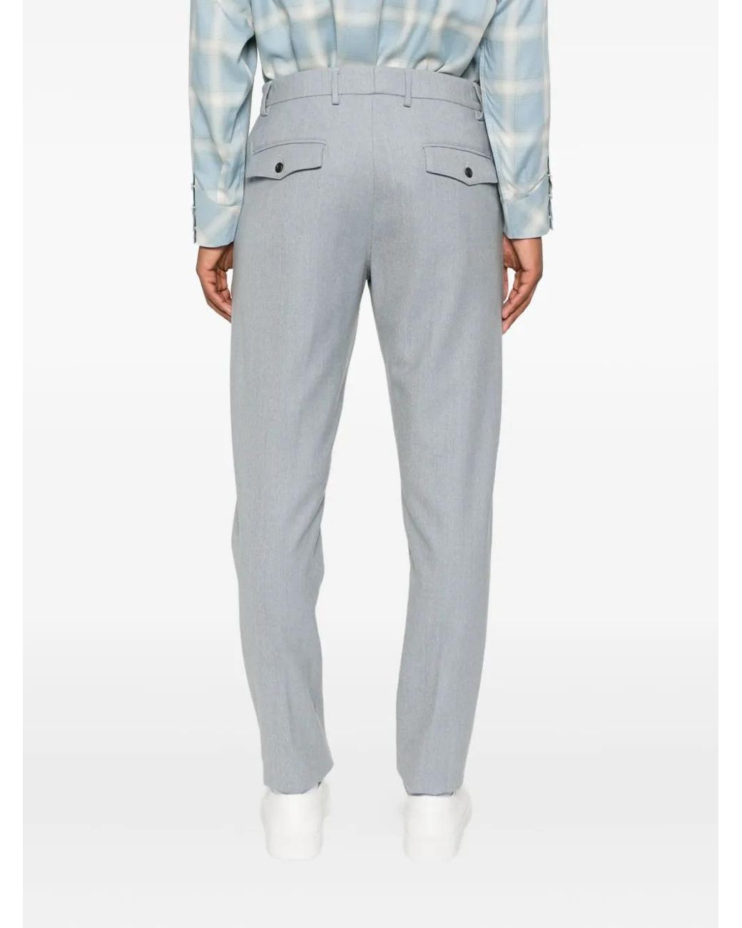 Eleventy Gray Pleated-Front Trousers for men