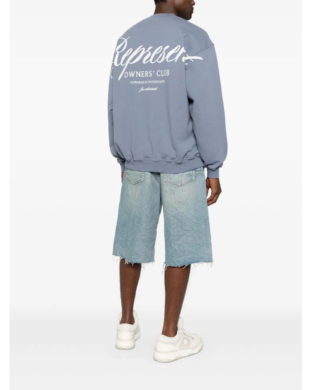 Represent Blue Cotton Sweatshirt for men