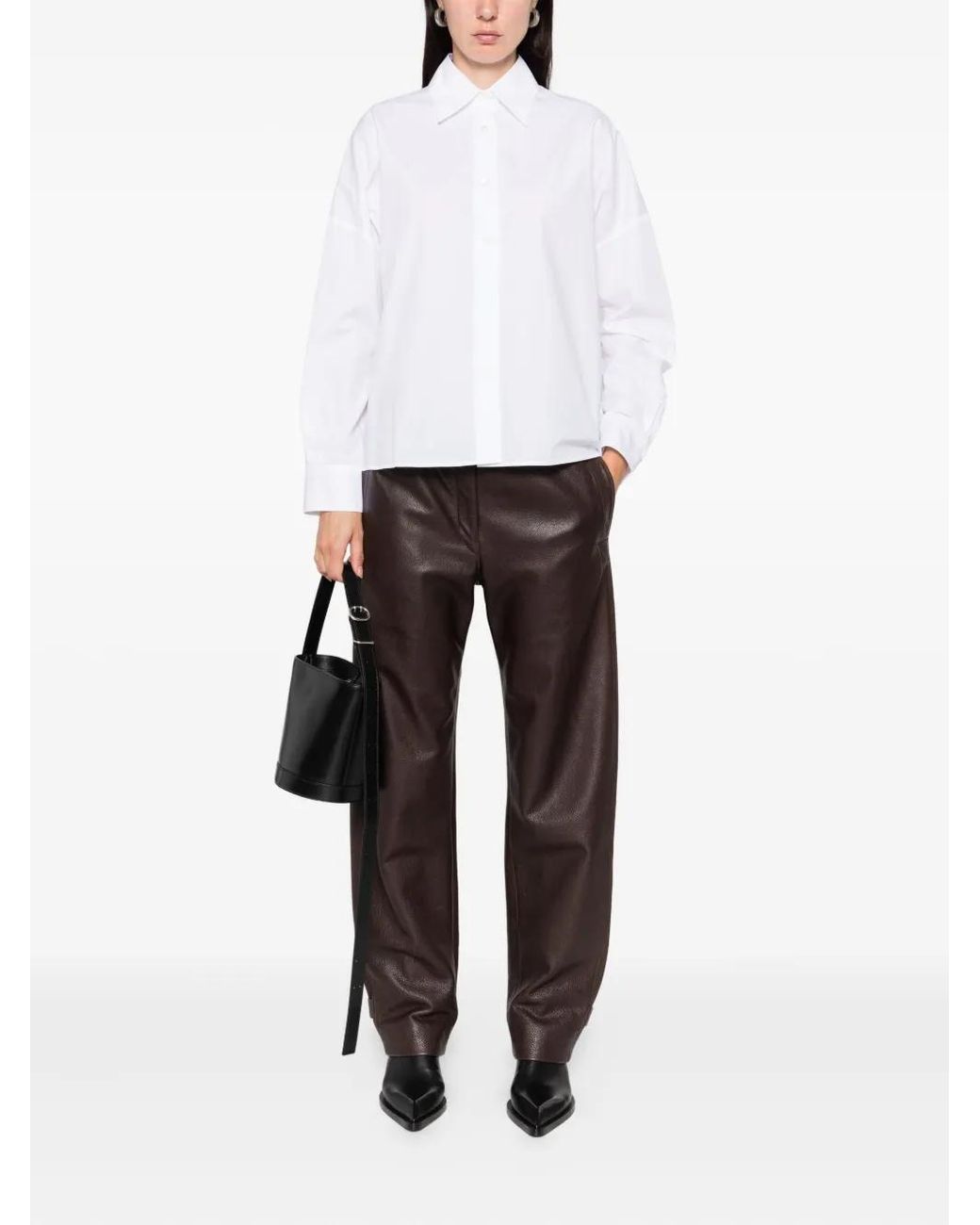 Mazzarelli White Button-Down Cotton Shirt
