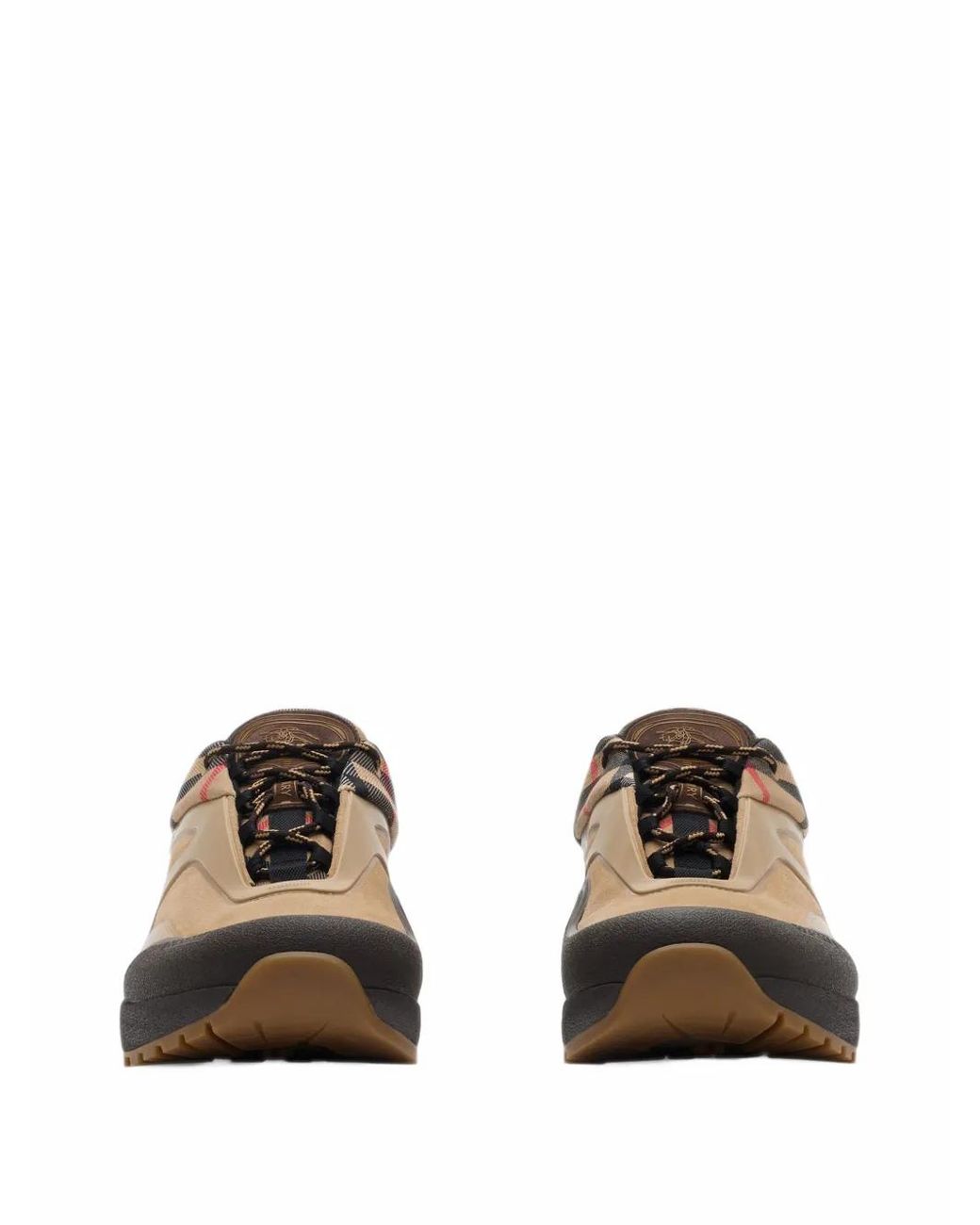 Burberry Brown Check And Mesh Discover Sneakers for men