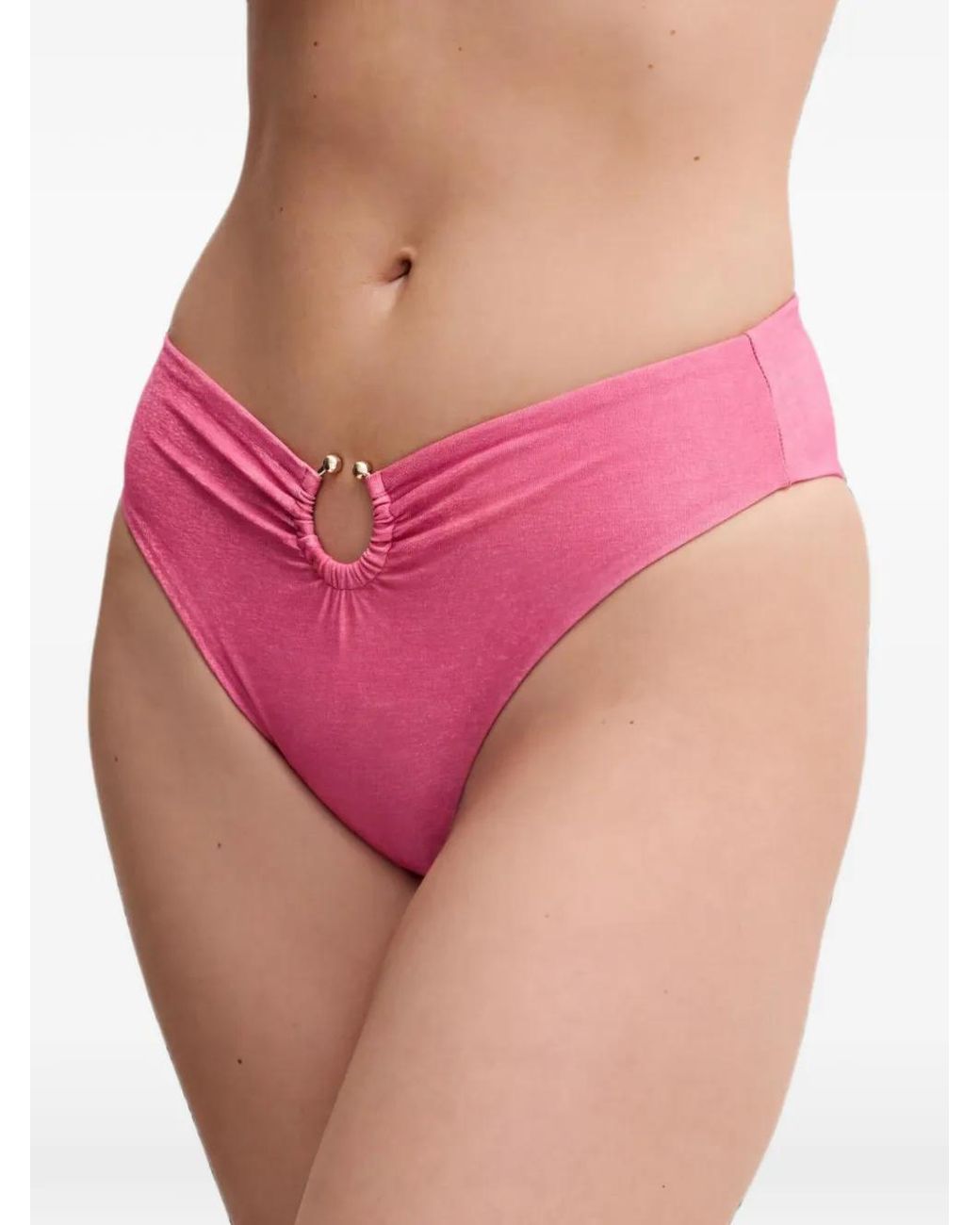 Guess Pink Ring-Detail Bikini Bottoms