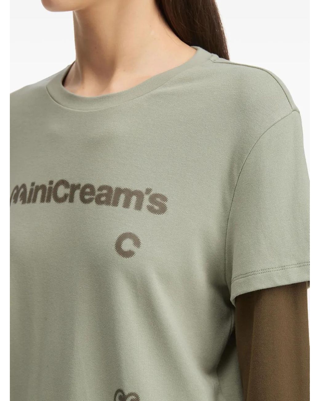 Mini Cream Green Layered Graphic Top