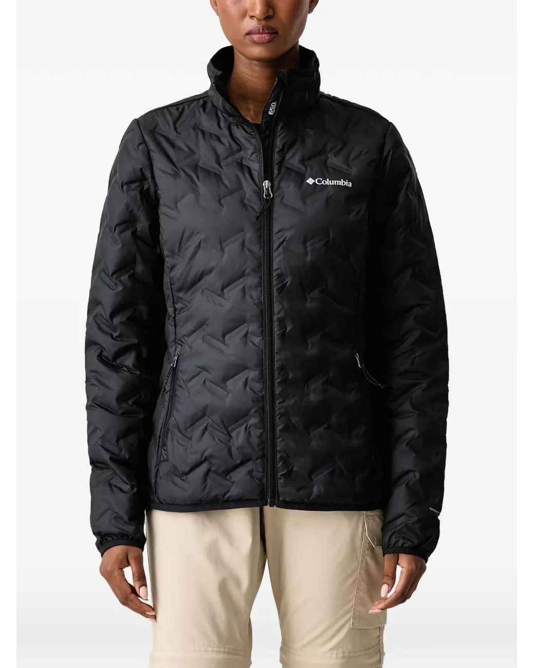 Columbia Black Delta Ridge Ii Quilted Logo-Print Jacket