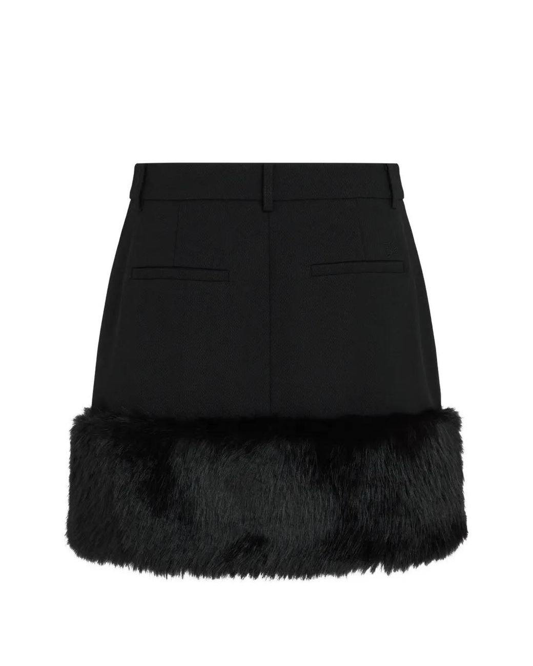 Karl Lagerfeld Black Jupe À Finitions En Fourrure Artificielle