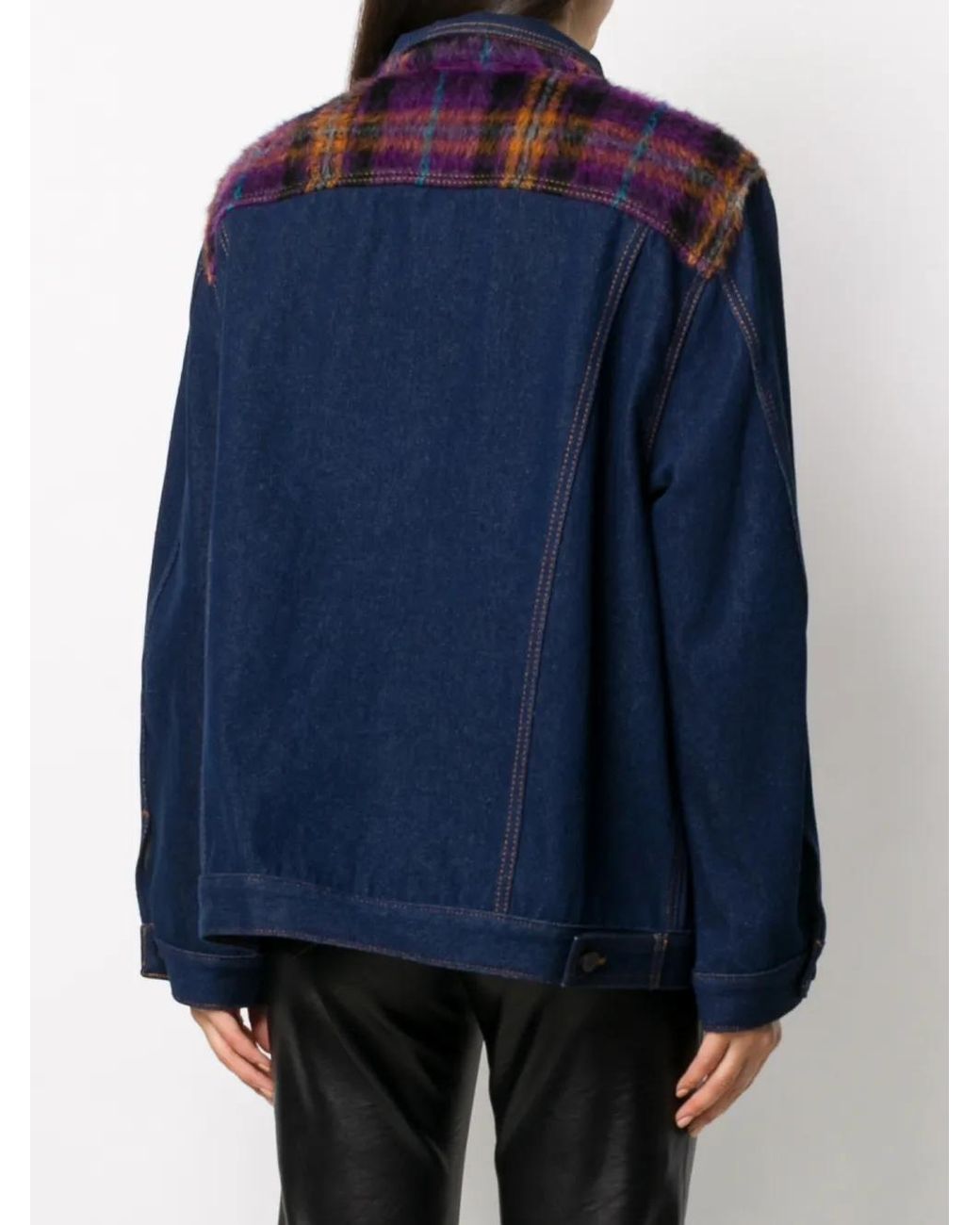 Natasha Zinko Blue Check Plaid Denim Jacket