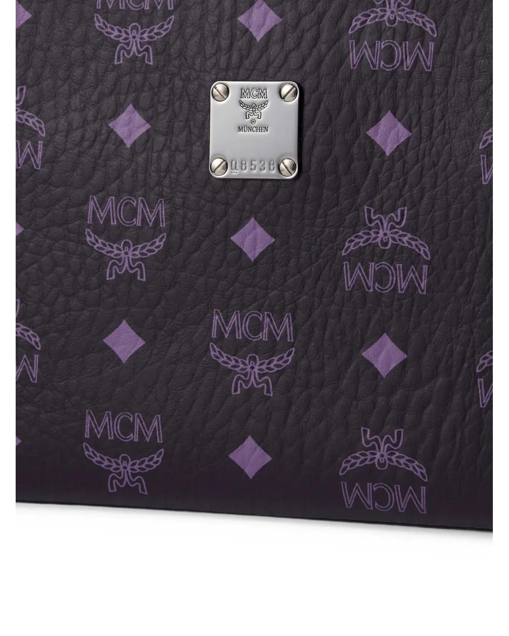 MCM Blue Aren Visetos Crossbody Pouch