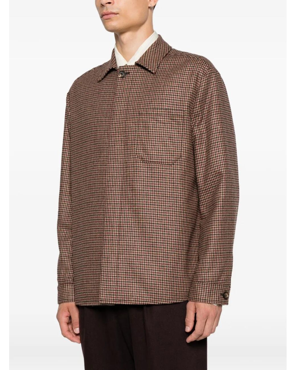 Eleventy Brown Veste À Motif Pied-De-Poule for men