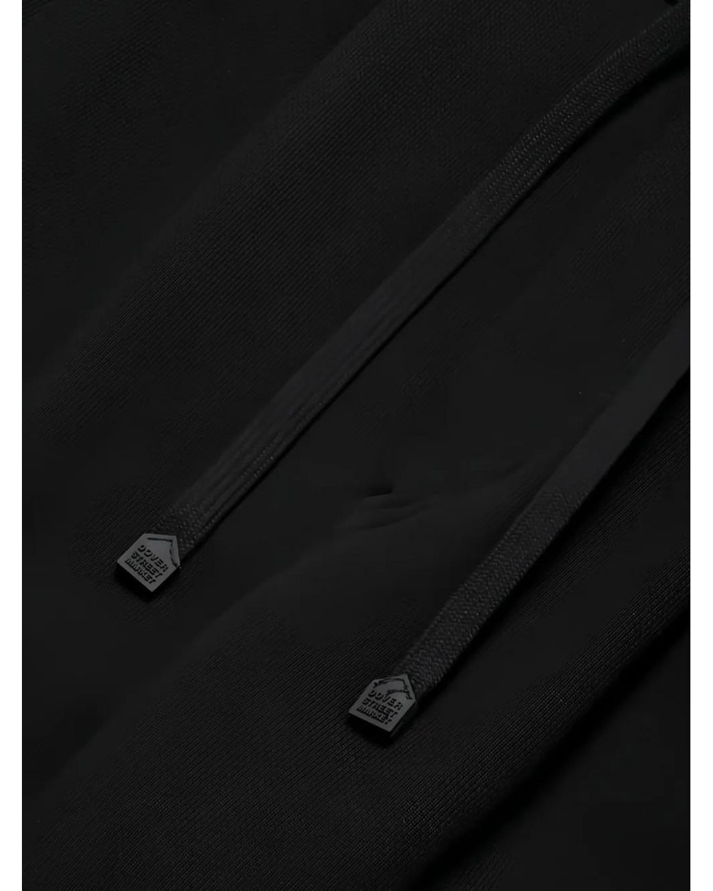 Dover Street Market Black Drawstring-Detail Pleated Track Pants