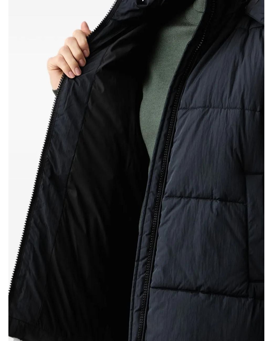 Trussardi Black Veste Matelassée À Capuche