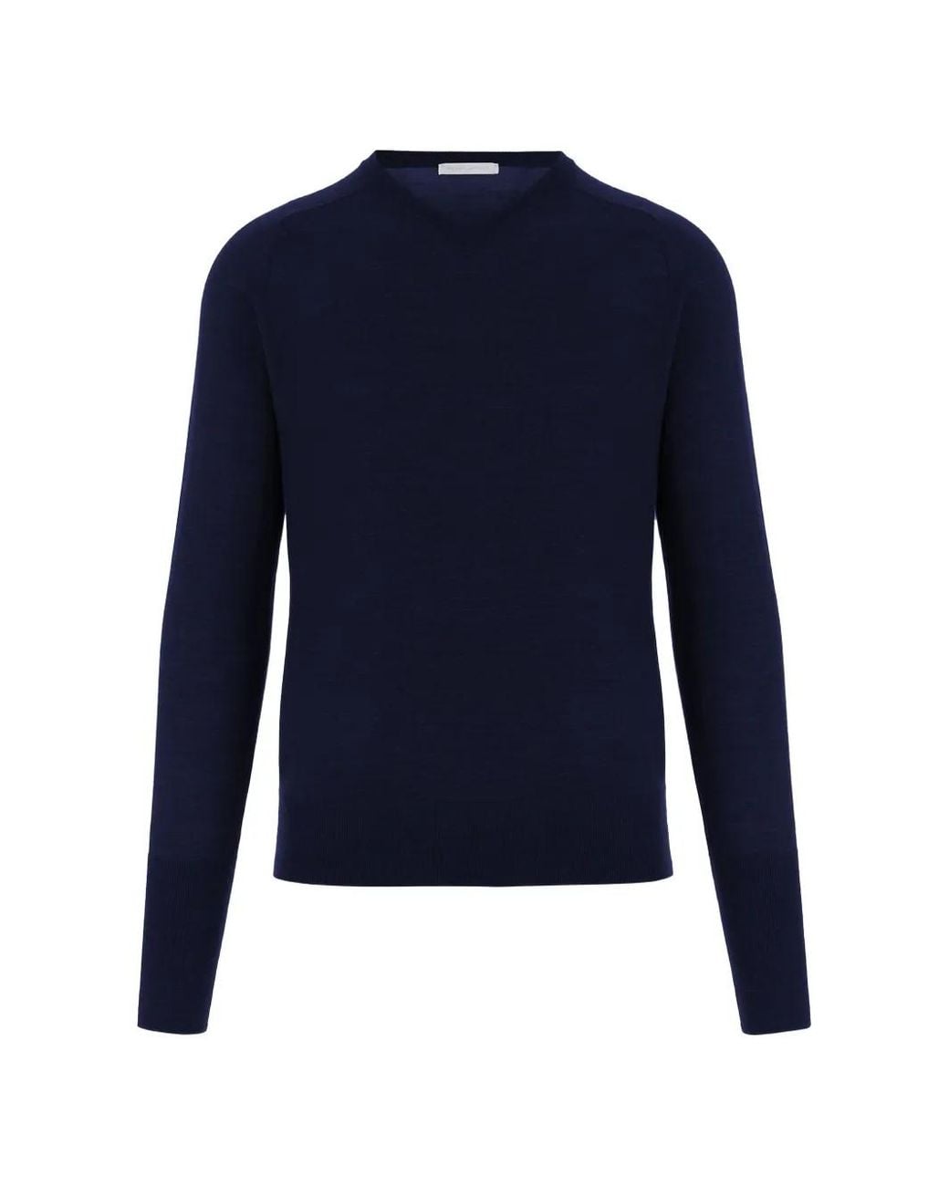 Oliver Lattughi Blue Pull En Maille Fine À Manches Raglan for men