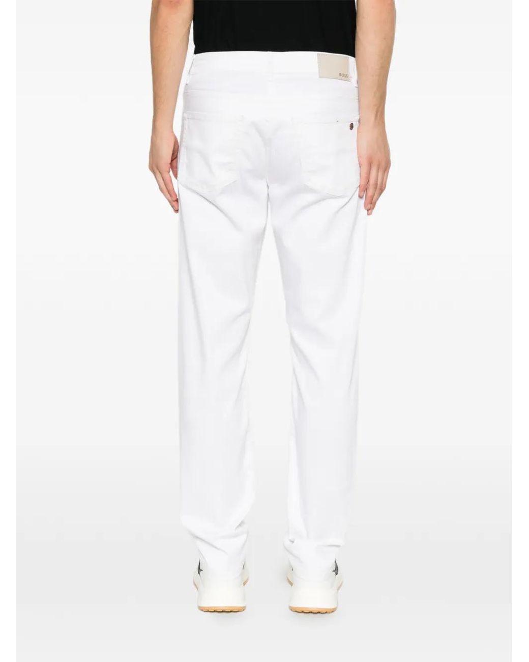 Boss White Maine Regular-Fit Jeans for men
