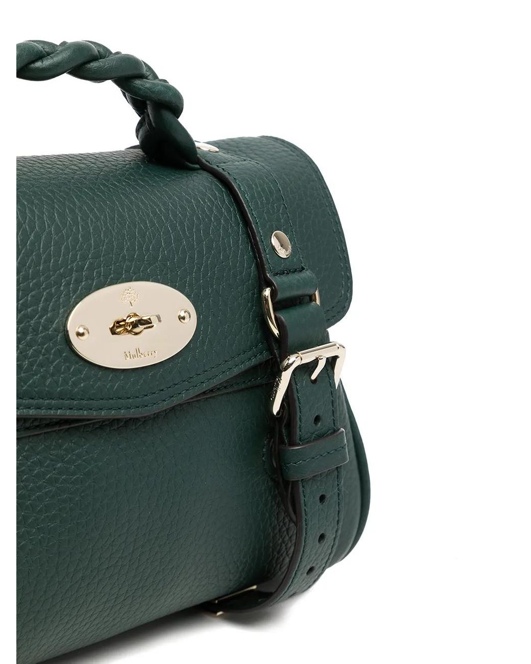 Mulberry Green Mini Alexa Heavy-Grain Satchel Bag