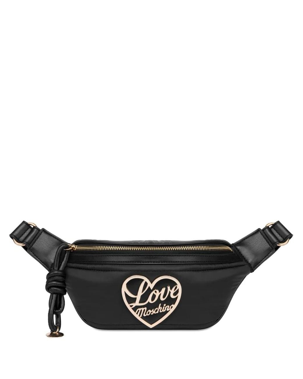 Love Moschino Black Logo-Plaque Belt Bag