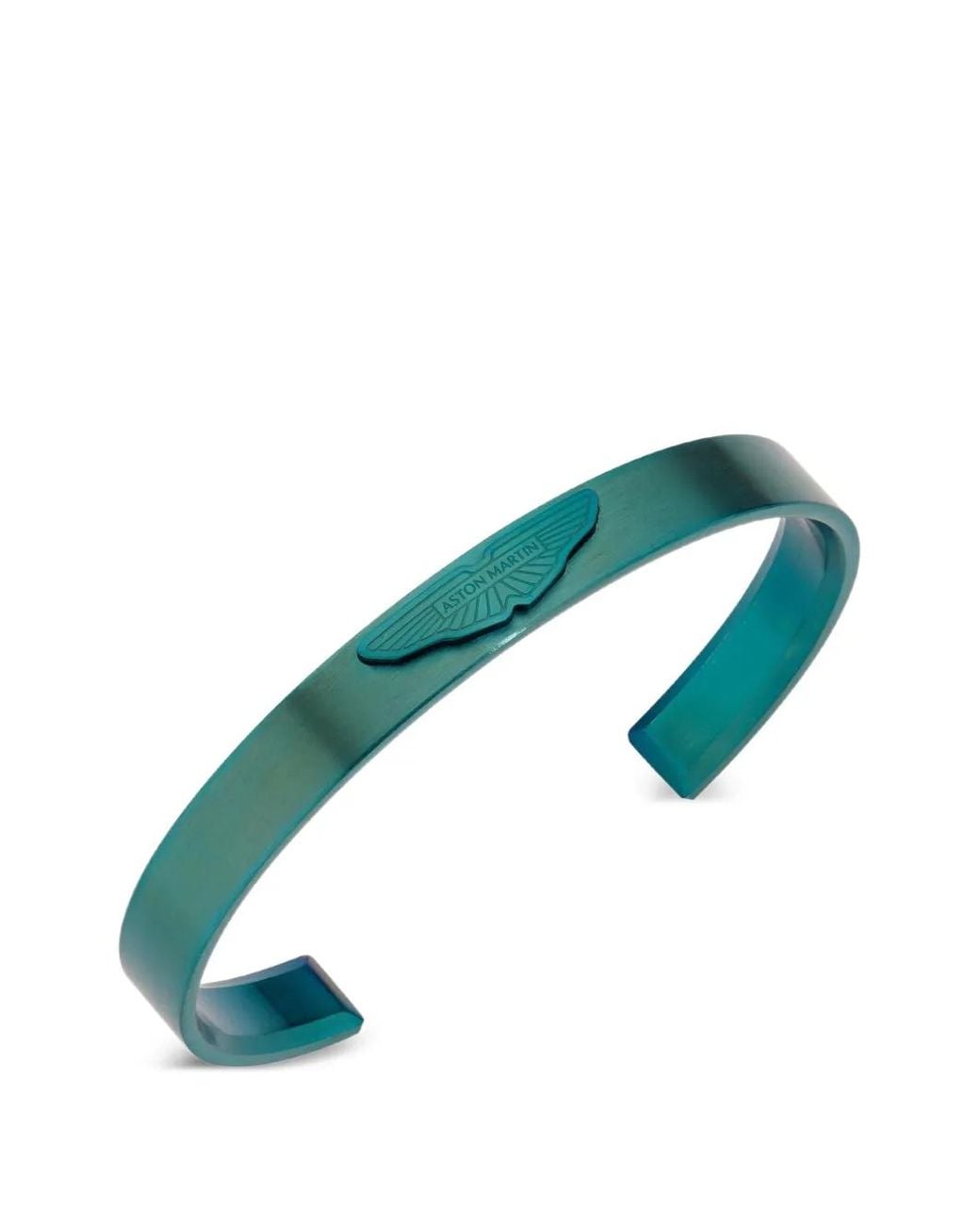 Aston Martin Green Logo-Engraved Brushed Bangle for men