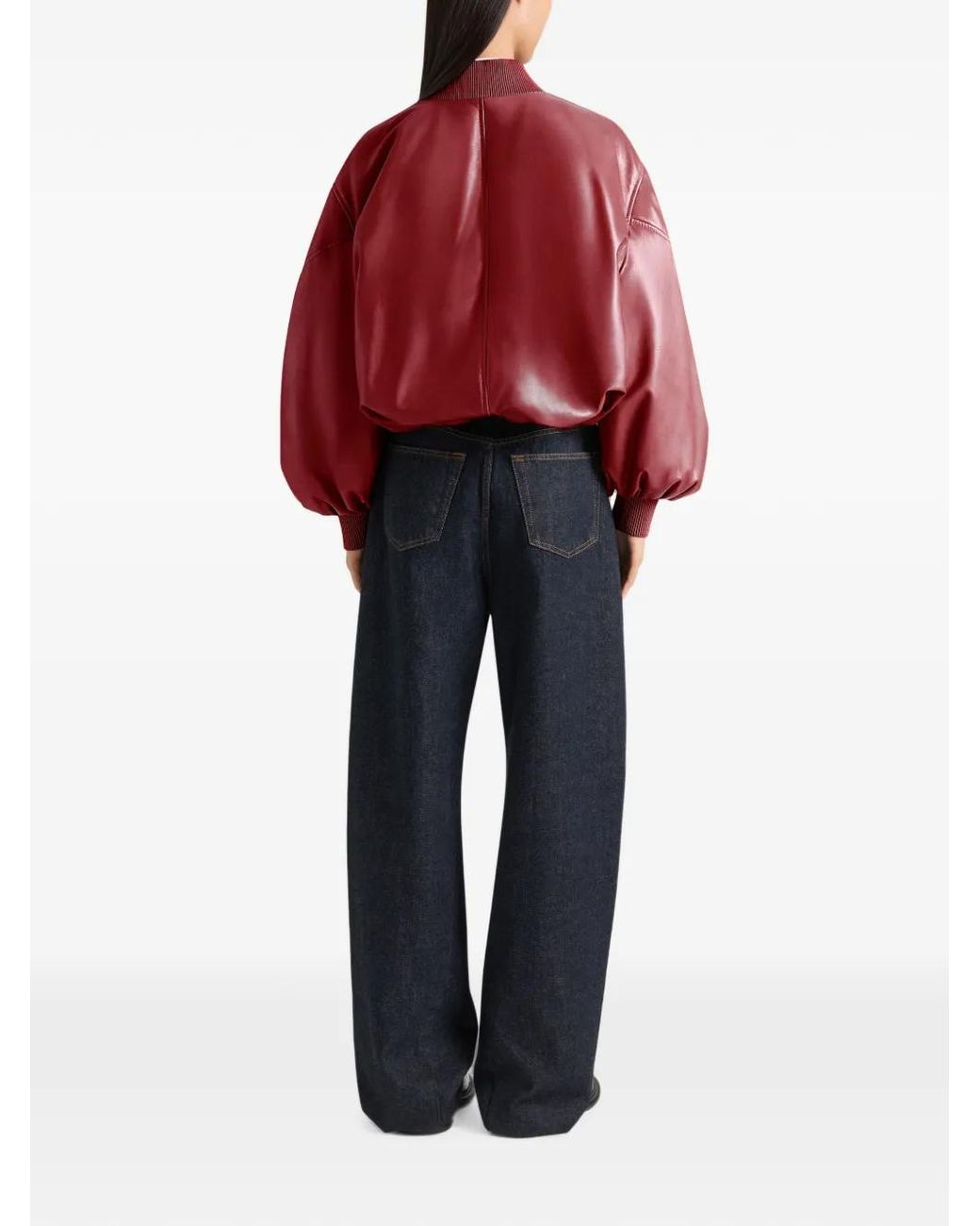 Givenchy Red Cropped Cocoon Bomber