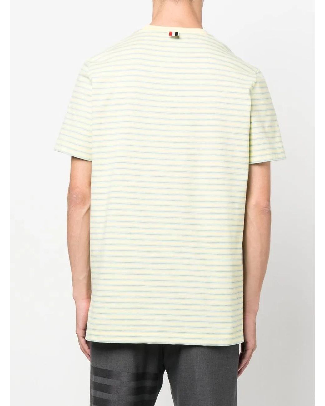 Thom Browne Natural Striped Cotton T-Shirt for men