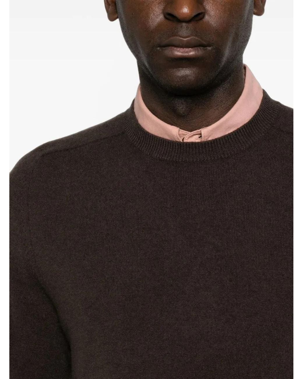 Amaranto Black Crew-Neck Sweater for men