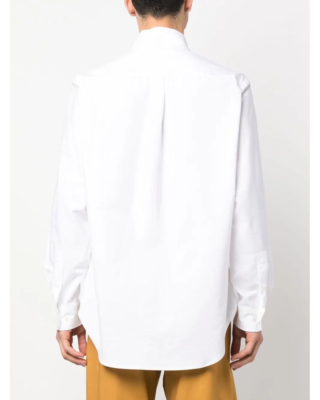 Palm Angels White Sartorial-tape Cotton Shirt for men