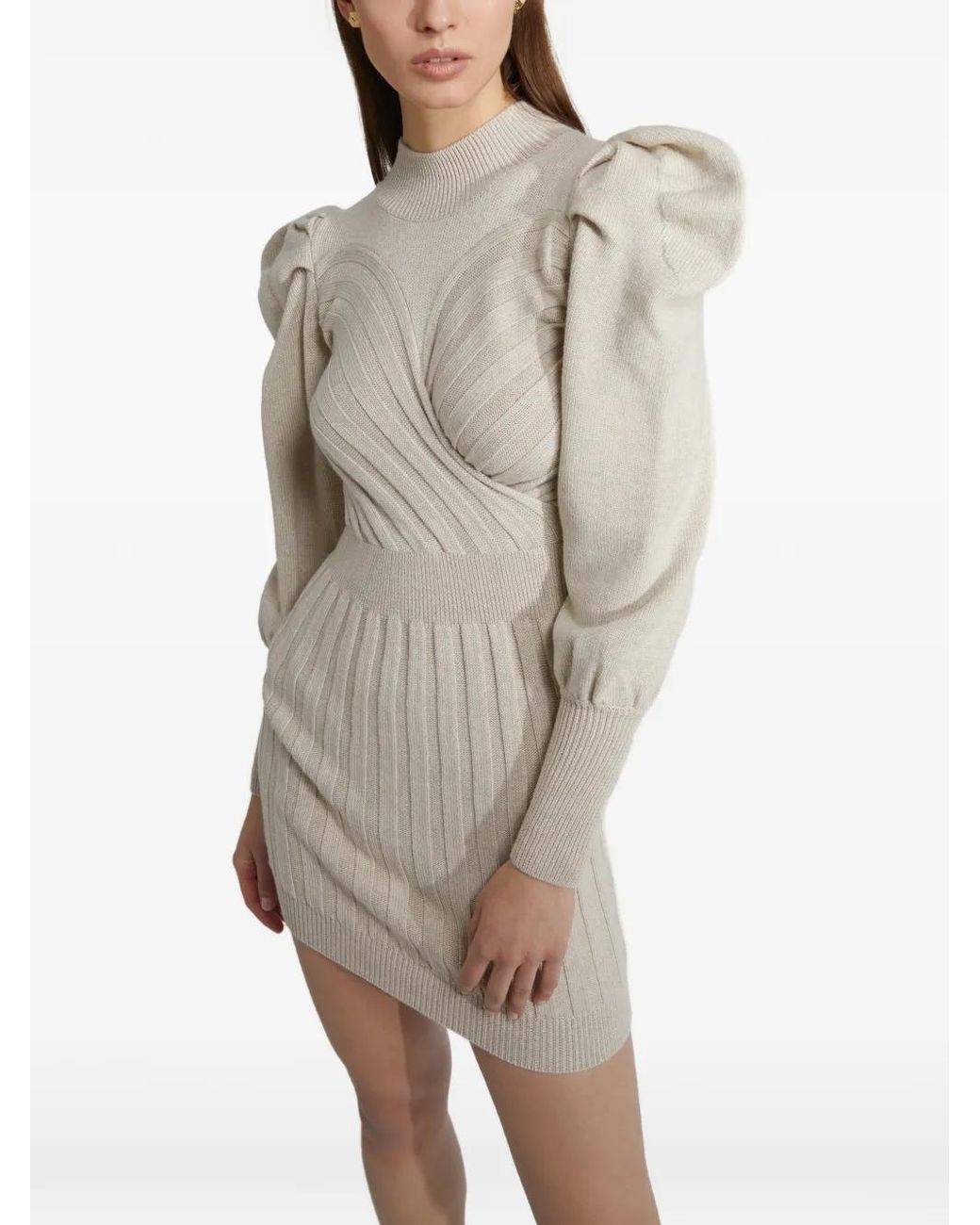 Violante Nessi White Yoko Sculptural Ribbed Mini Dress