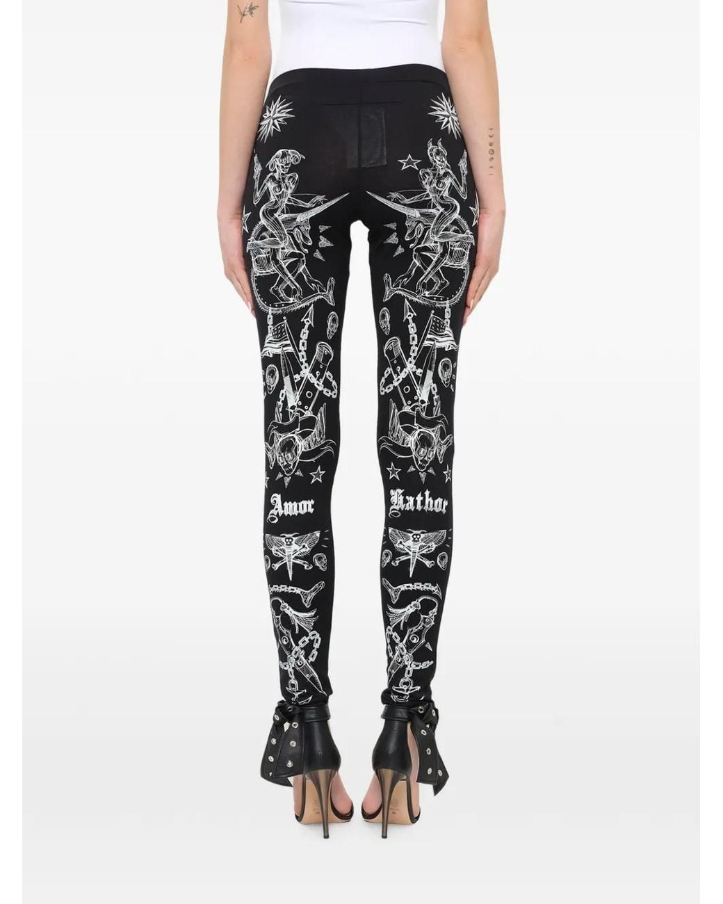 Givenchy Black Tattoo-Print Leggings