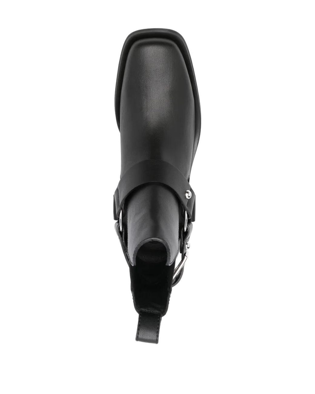 Ganni Black Low Cut Chelsea Boot With Decorative Buckle