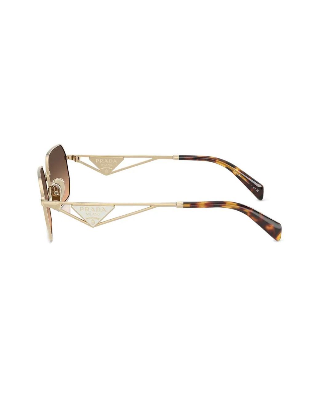 Prada Brown Gradient Rectangle-Shape Sunglasses