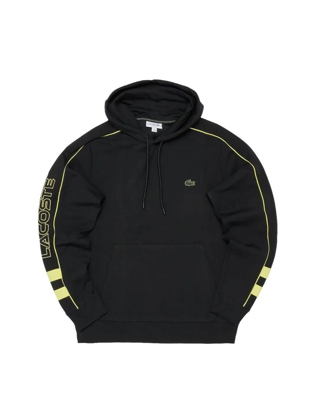 Lacoste Black Logo-Patch Hoodie for men