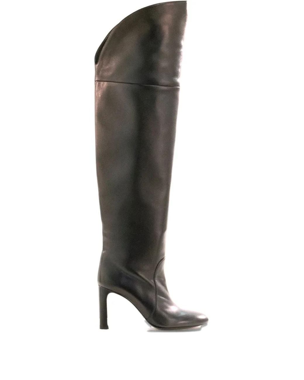 Stuart Weitzman Black 85Mm Leather Boots