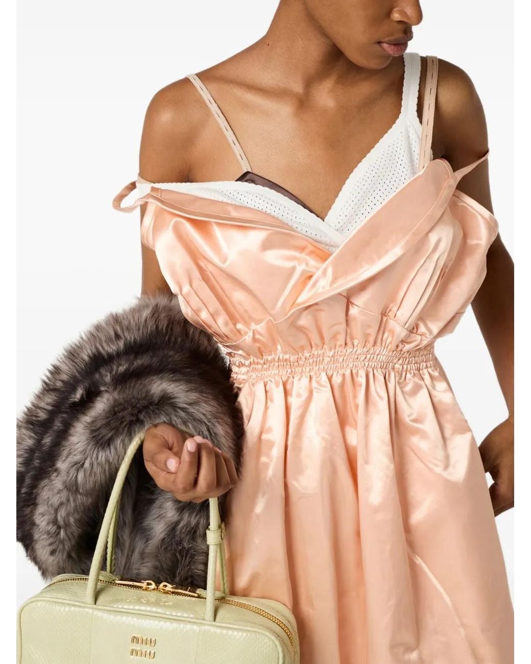 Miu Miu Brown Satin Bra