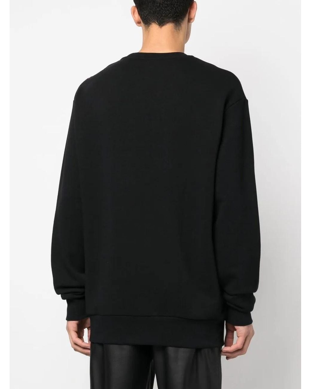 Philipp Plein Black Scratch-Print Crew Neck Sweatshirt for men