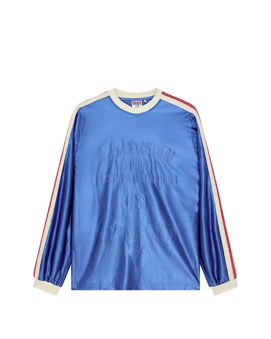 Deus Ex Machina Blue Embossed Long-Sleeve T-Shirt for men