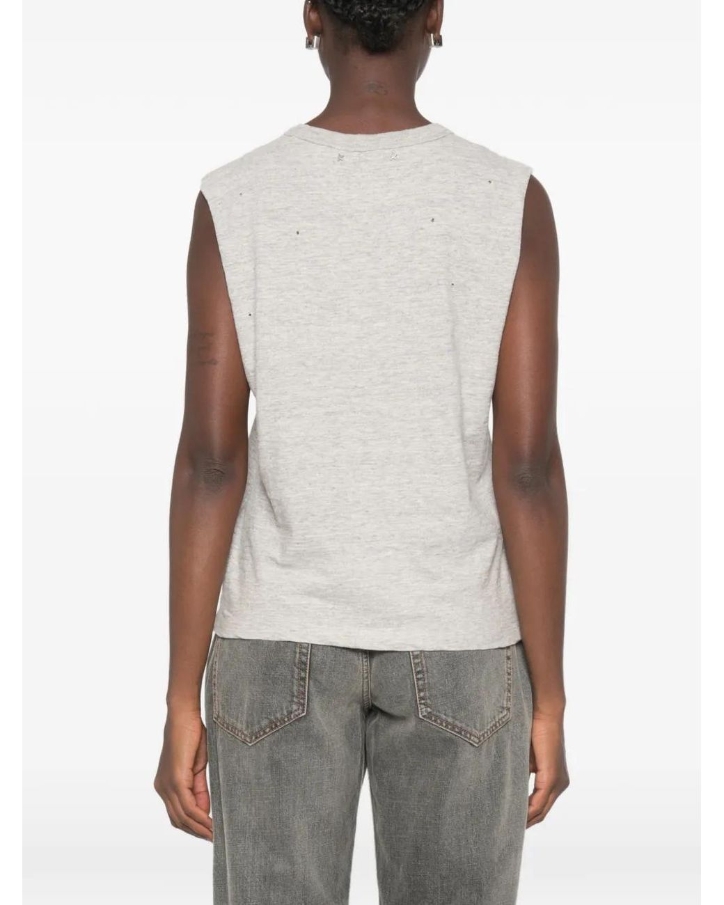 Golden Goose Deluxe Brand White Roberta Distressed Slogan-Print T-Shirt
