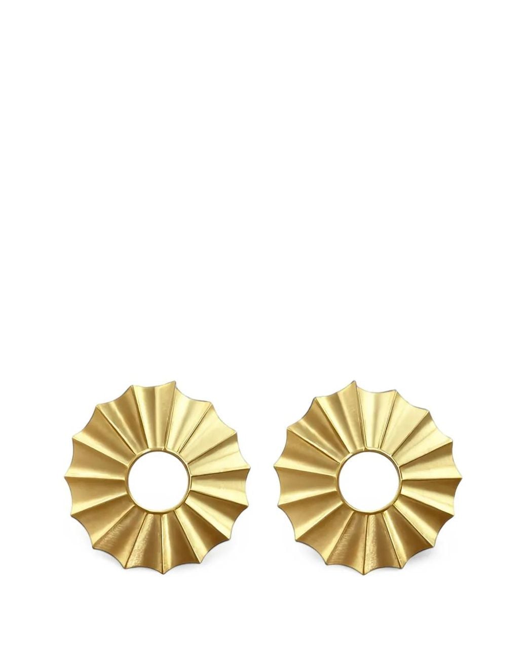 NANACODE Metallic Sun-Motif Pleated Earrings